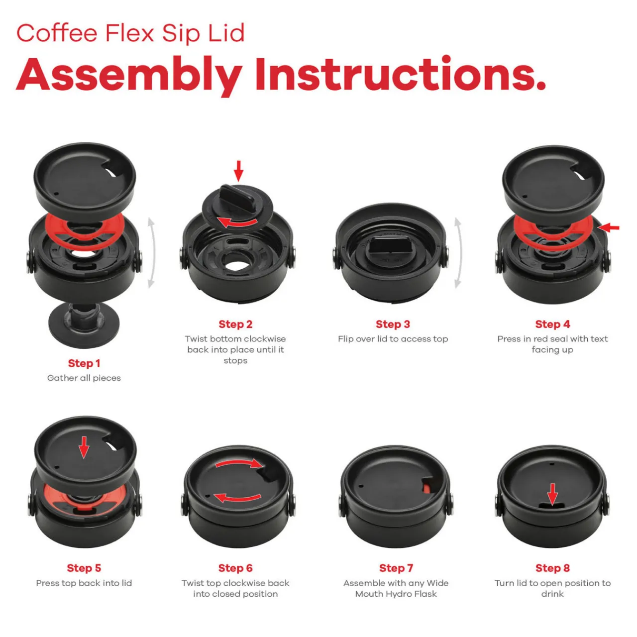 New HYDRO FLASK All Around Tumbler Press-In Lid Black 16oz