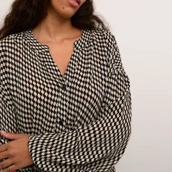 Clearance KAFFE Amber Geometric Print Dress