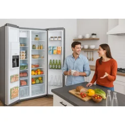 Outlet SERVIS American Side By Side Fridge Freezer with Plumbed Ice & Water Dispenser