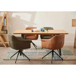 Amrita Swivel Dining Chair Tan