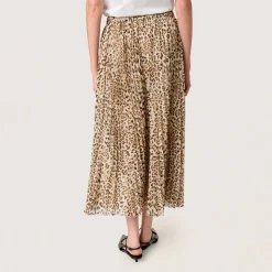Clearance SOAKED IN LUXURY Anaya Evelina Pleated Leopard Skirt