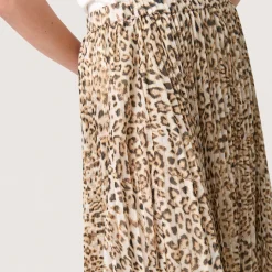 Clearance SOAKED IN LUXURY Anaya Evelina Pleated Leopard Skirt