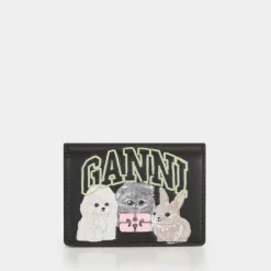 New GANNI Animal Logo Flap Cardholder