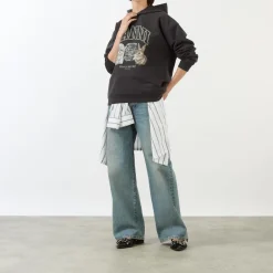 Best GANNI Animal Print Logo Hoodie