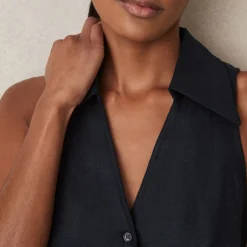 Anjie Belted Linen Playsuit