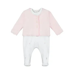 Clearance EMILE ET ROSE Annabel Rosebud Babygrow & Cardigan Two-Piece Set