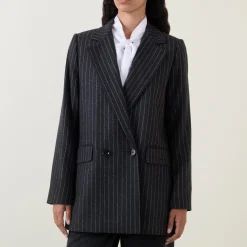 Outlet BARBOUR Antonia Pinstripe Double Breasted Blazer