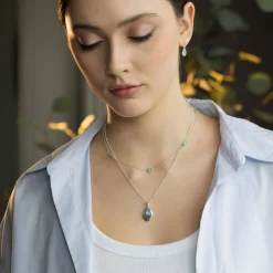 Sale JUVI DESIGNS Aqua Chalcedony Stepping Stone Necklace