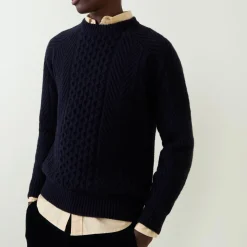Fashion FISHERMAN Aran Cable-Knit Sweater