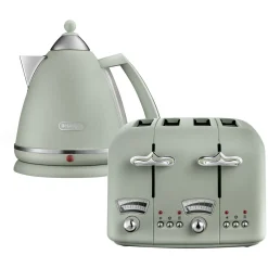 New DE'LONGHI Argento Flora Kettle & Toaster Set Green