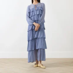 Arielle Tie-Front Ruffled Dress