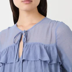 Arielle Tie-Front Ruffled Dress