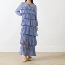 Arielle Tie-Front Ruffled Dress