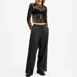 Aspen Faux-Leather Wide-Leg Trousers