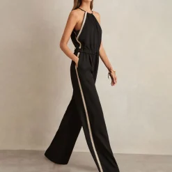 Best REISS Auden Halterneck Stitched Stripe Jumpsuit