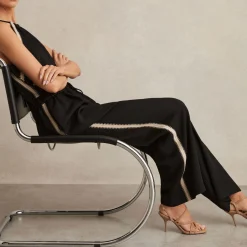 Best REISS Auden Halterneck Stitched Stripe Jumpsuit