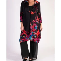 Audrey Placement Floral Pleated Cardigan