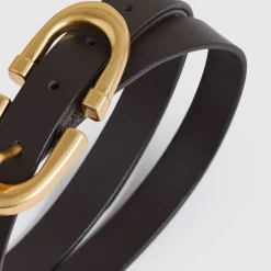 Hot REISS Bailey Leather Horseshoe Buckle Belt