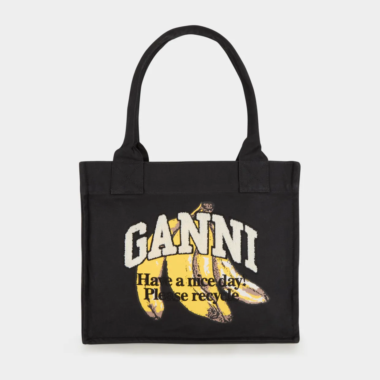 Banana Print Large Shopper Tote Bag