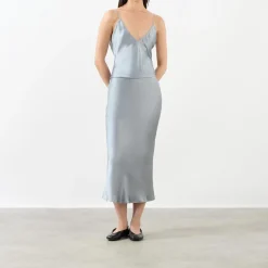 Fashion ANINE BING Bar Silk Slip Skirt