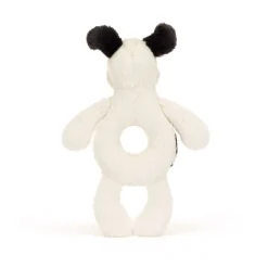 Discount JELLYCAT Bashful Black & Cream Puppy Ring Rattle 18cm