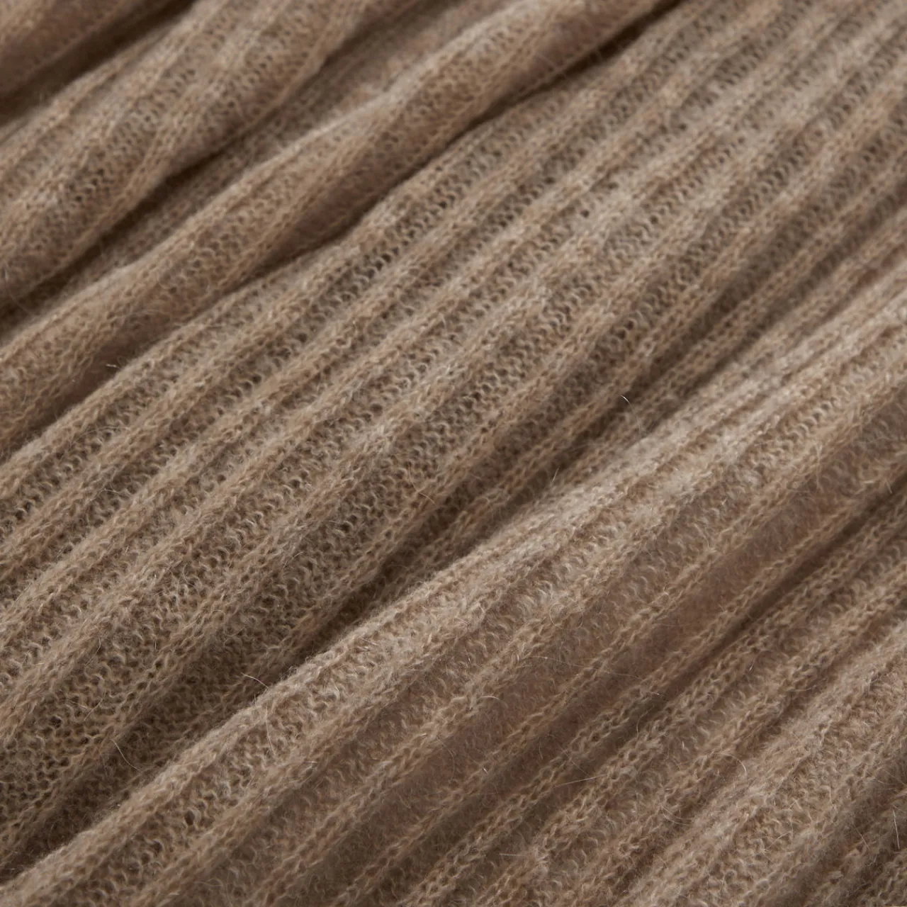 Fashion FOXFORD Beige Knitted Ribbed Bed Blanket