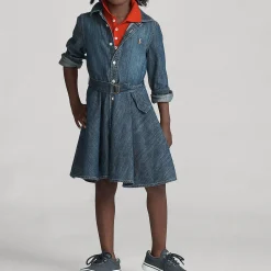 Belted Denim Shirt Dress 3-6 Years