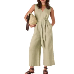 Belted Linen Jumpsuit