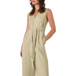 Belted Linen Jumpsuit