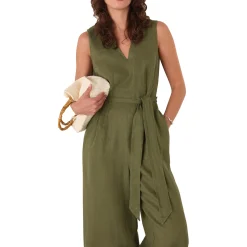 Online WHISTLES Belted Linen Jumpsuit
