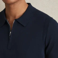 Sale REISS Berkley Half-Zip Knitted Polo Shirt