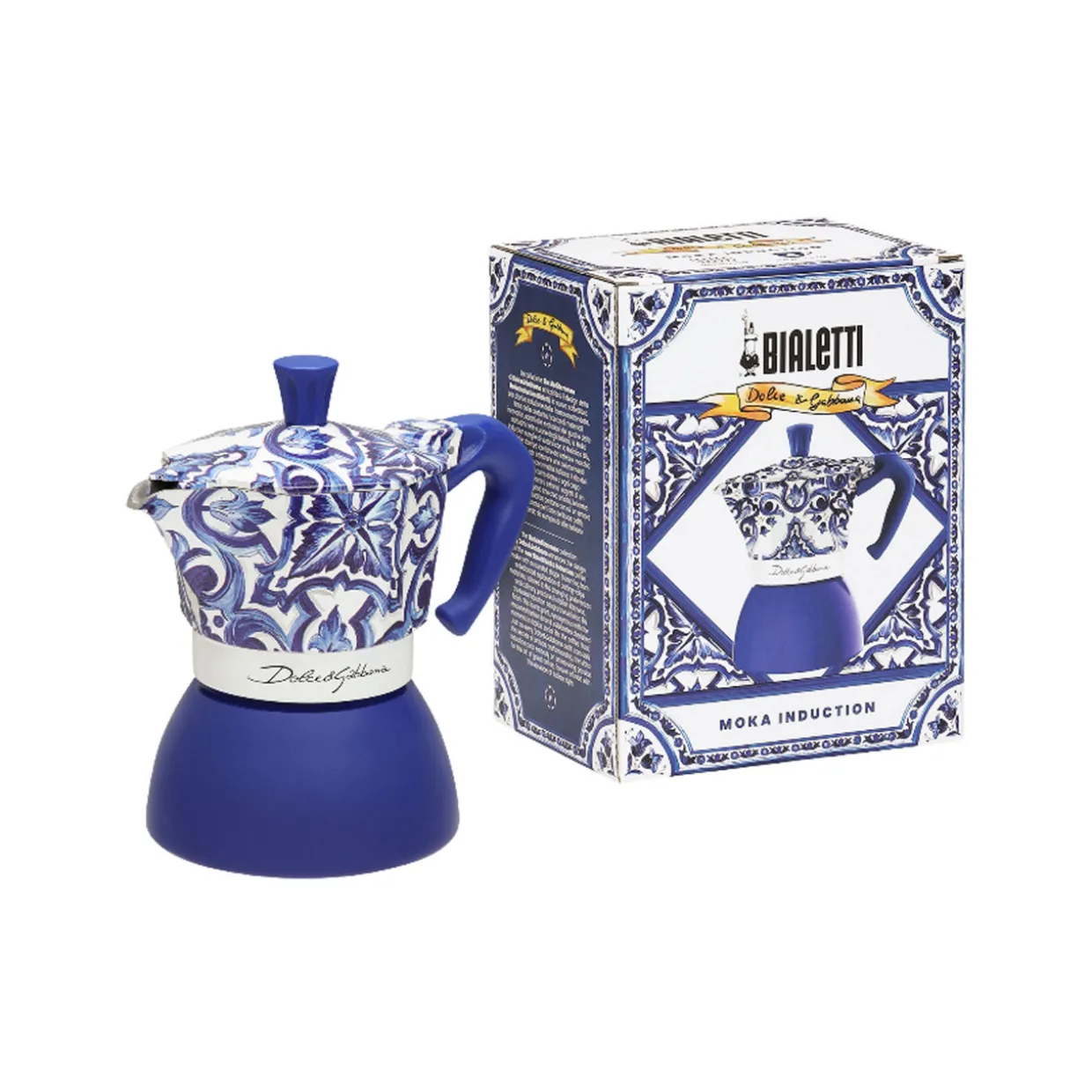 Bialetti x Dolce & Gabbana Moka Induction 4 Cup Mediterranean Blue
