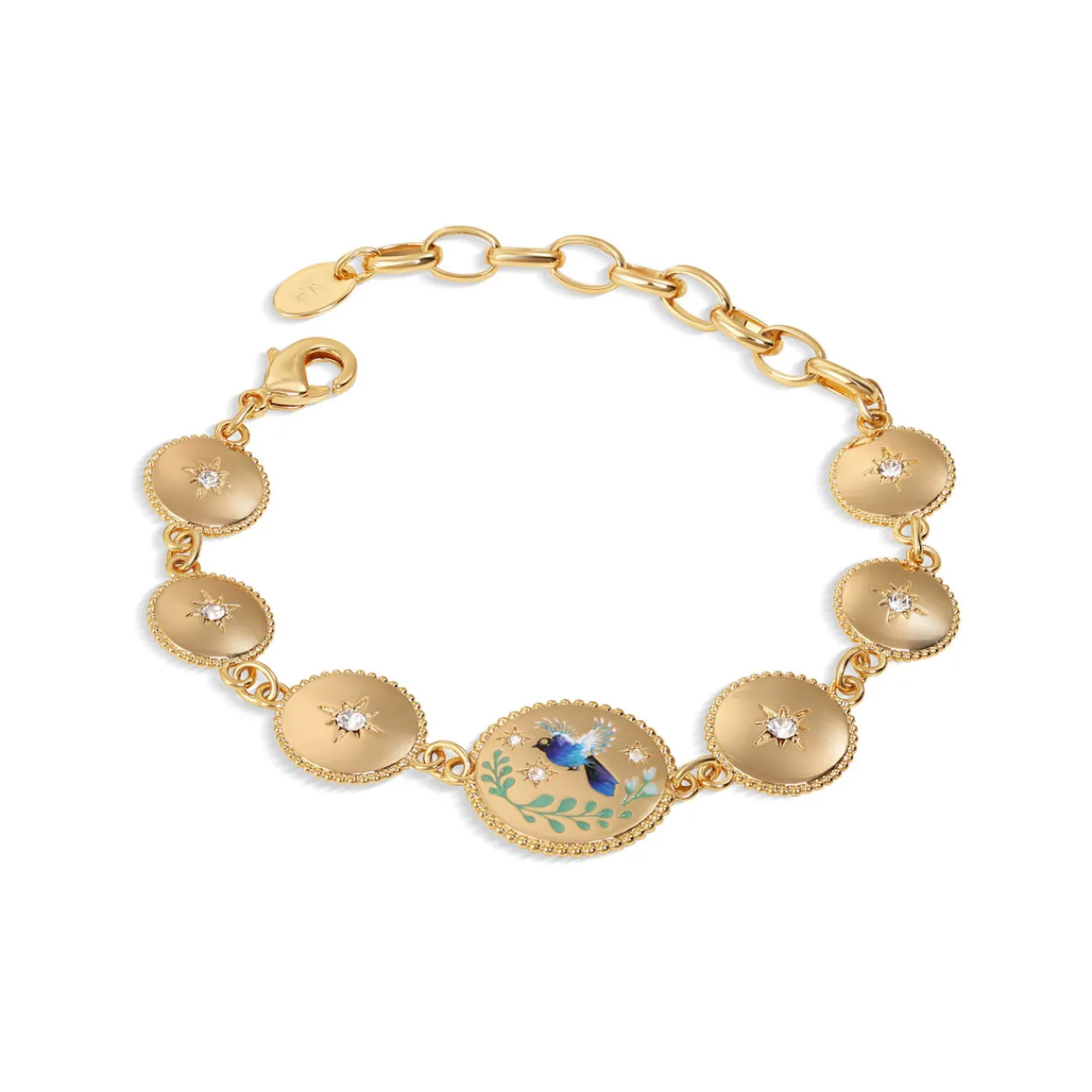 Fashion NEWBRIDGE SILVERWARE Bird Enamel Link Bracelet