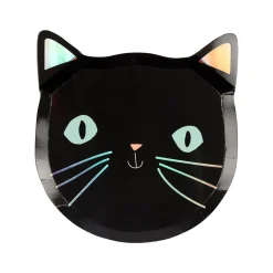 Black Cat Halloween Plates