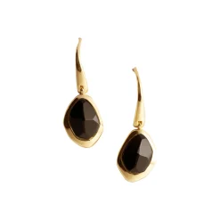 Black Onyx Pebble Hook Earrings
