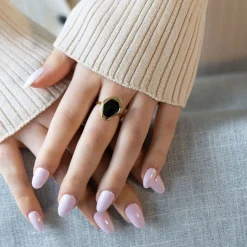 Black Onyx Stepping Stone Ring