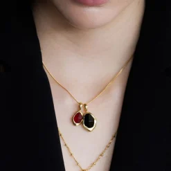 Fashion JUVI DESIGNS Black Onyx Stepping Stone Pendant Necklace