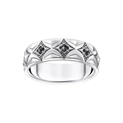 Fashion THOMAS SABO Blackened Silver Patterned Band Ring