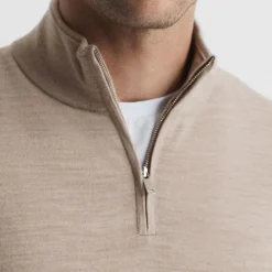 Sale REISS Blackhall Merino Wool Zip Neck Sweater