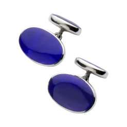 Blue Lapis Oval Cufflinks
