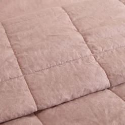 Blush Linen Quilted Blanket