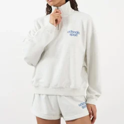 Fashion ADANOLA Bold Logo Half-Zip Sweatshirt