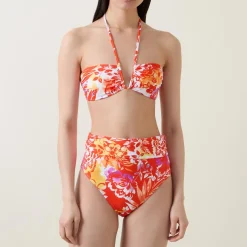 Border Pareo High-Rise Floral Bikini Bottoms
