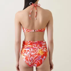 Border Pareo High-Rise Floral Bikini Bottoms