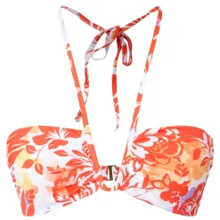 Clearance LAUREN Border Pareo Tie-Fastening Floral Bikini Top