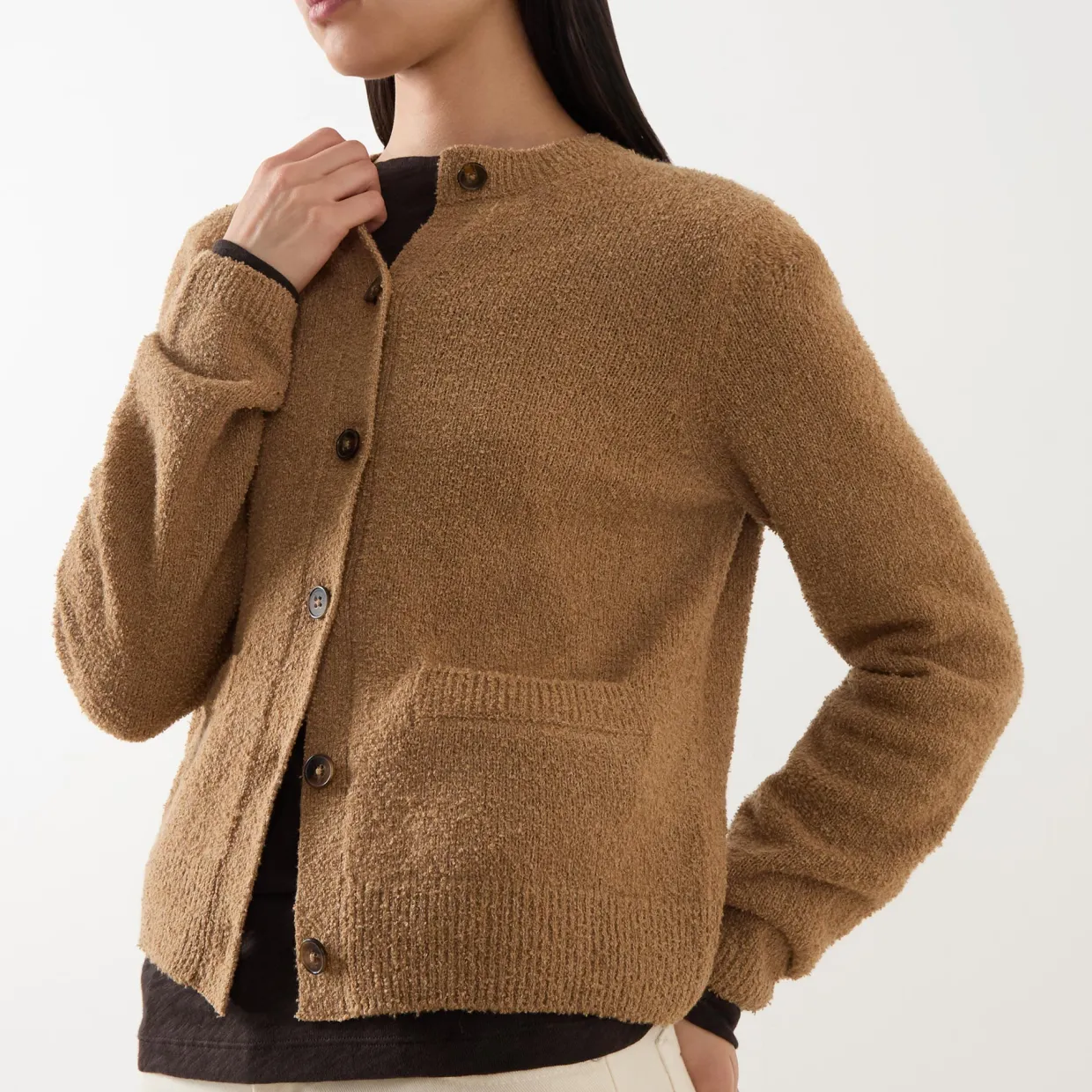 Bouclé Knitted Cardigan