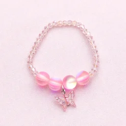 Boutique Holo Pink Crystal Two-Piece Bracelet & Necklace Set