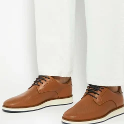 Bow Leather Lace-Up Shoes