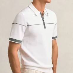 Hot REISS Bradford Half-Zip Tipped Polo Shirt