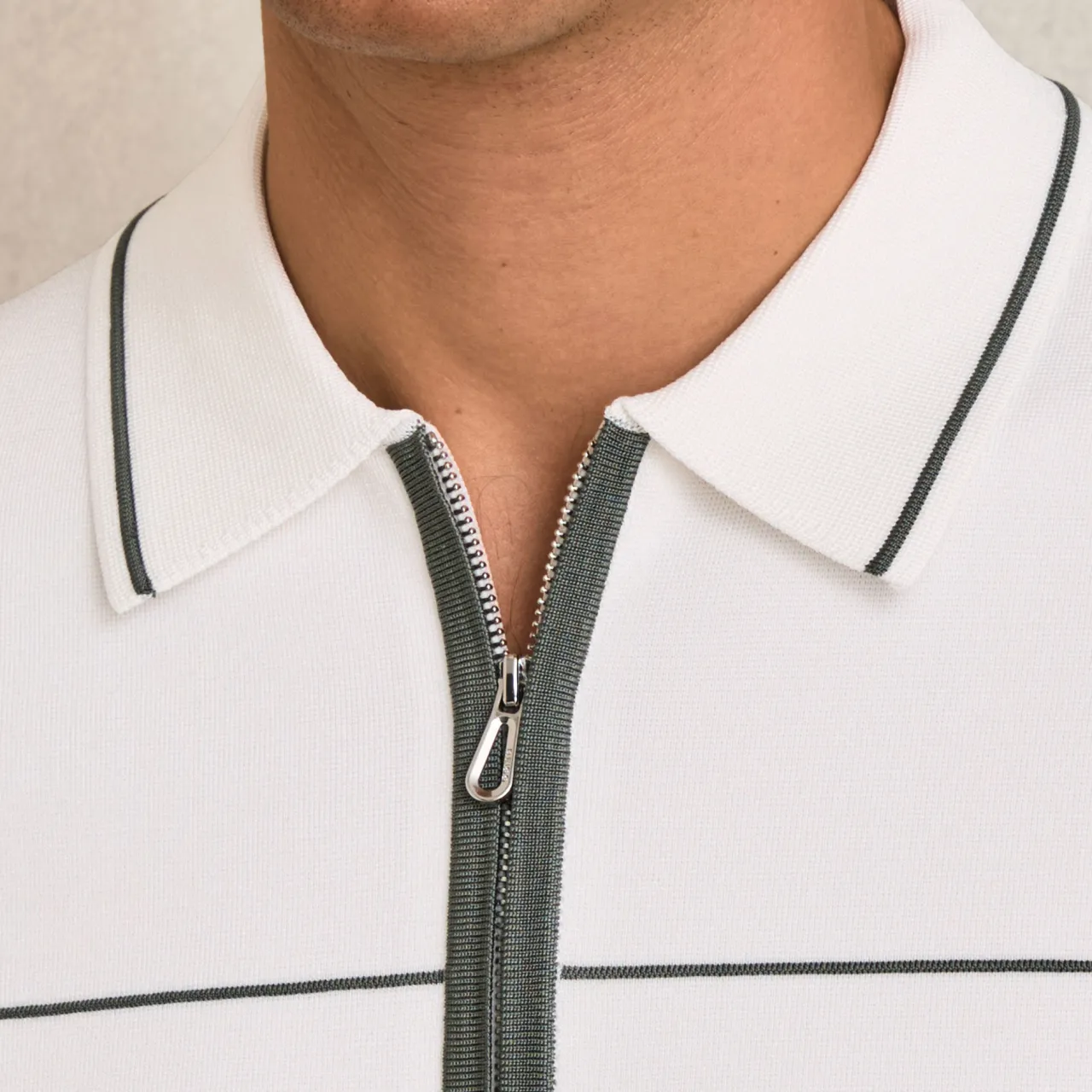 Hot REISS Bradford Half-Zip Tipped Polo Shirt